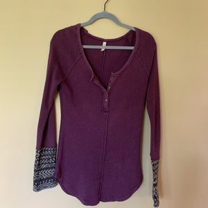 Free people purple long sleeve